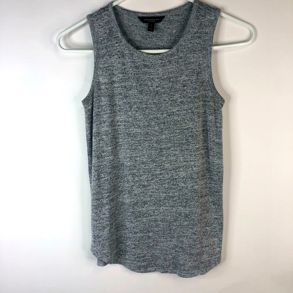 Banana Republic gray sleeveless scoop neck luxespun tank tee XS